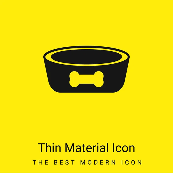 Tazón Mínimo Icono Material Amarillo Brillante — Vector de stock