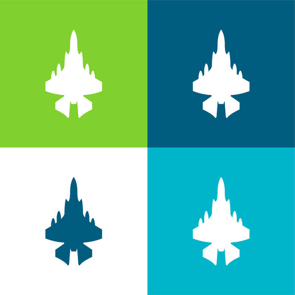 Плоский четырехцветный минимальный набор значков