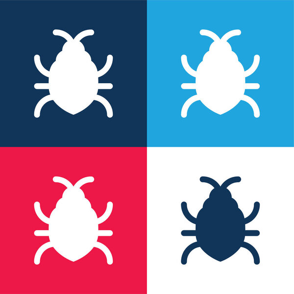 Big Bug blue and red four color minimal icon set