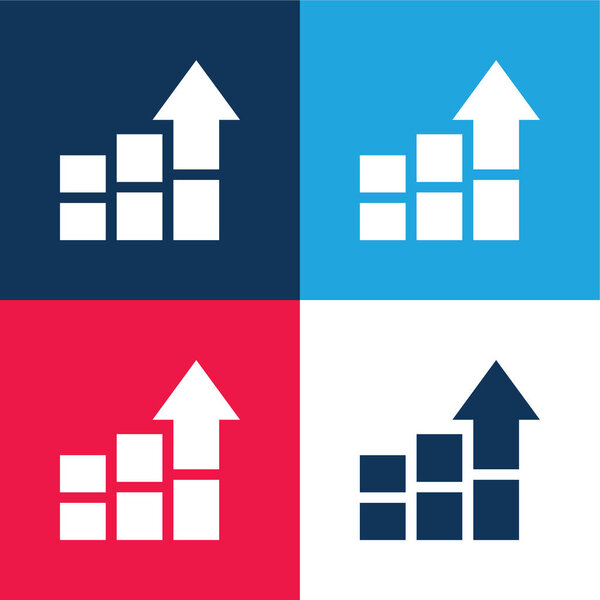 Бар Chart синий и красный четыре цвета минимальный набор значков
