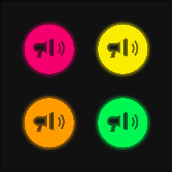 Announcement four color glowing neon vector icon