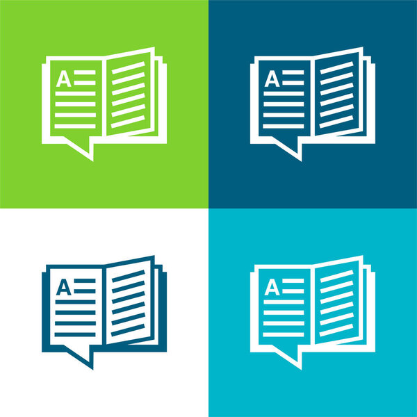 Книга Плоский четырехцветный минимальный набор значков