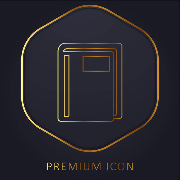 Книга закрыта с этикеткой золотой линии премиум логотип или значок