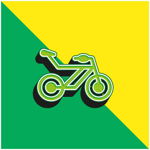 Bicycle Green and yellow modern 3d vector icon logo