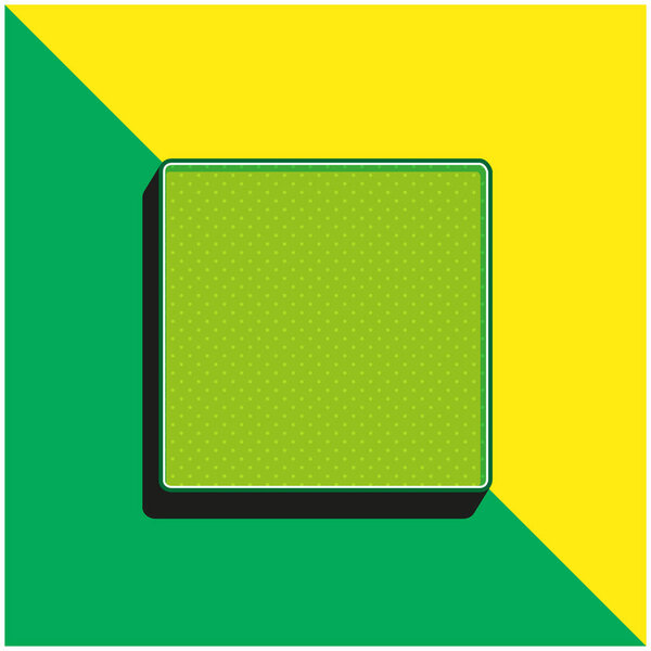 Black Square Green and yellow modern 3d vector icon logo