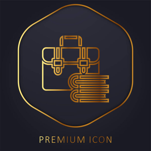 Сумка золотой линии премиум логотип или значок