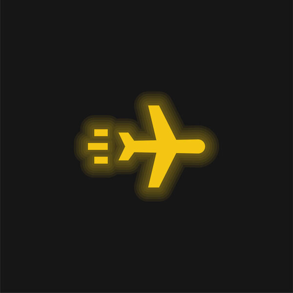 Желтая сияющая неоновая икона