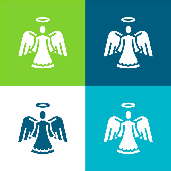 Angel Flat four color minimal icon set