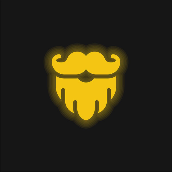 Желтая сияющая неоновая икона