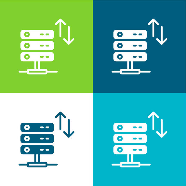 Bandwidth Flat four color minimal icon set