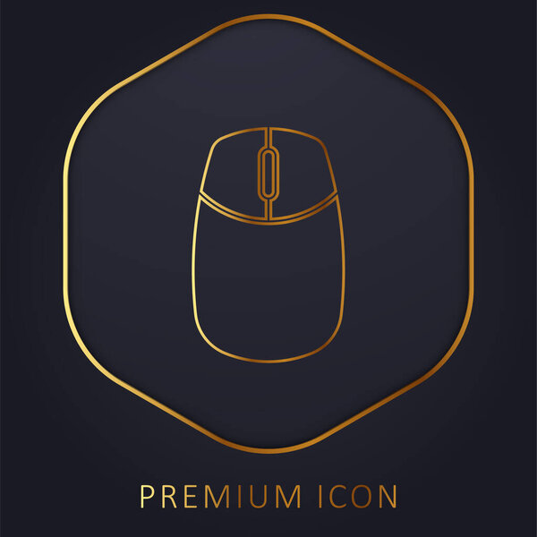 Big Computer Mouse golden line premium logo or icon