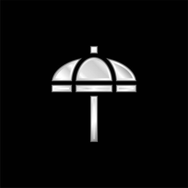 Серебристая икона пляжного зонтика