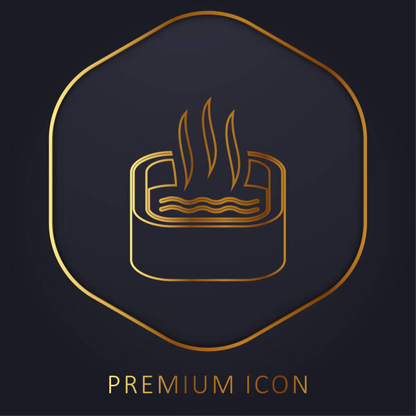 Bath Of Immersion golden line premium logo or icon
