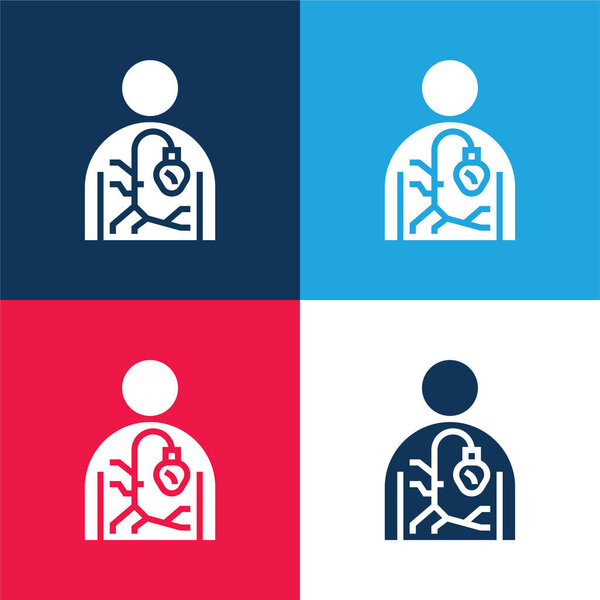 Agiography blue and red four color minimal icon set