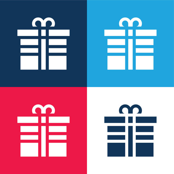 День рождения синий и красный четыре цвета минимальный набор значков