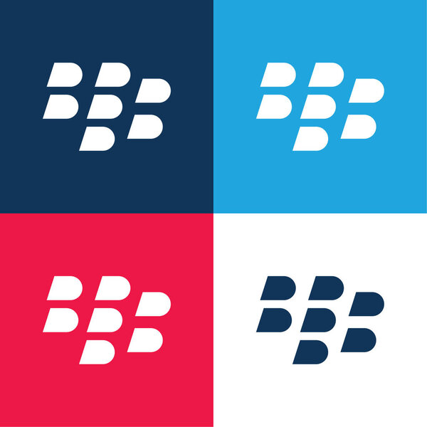 Blackberry синий и красный четыре цвета минимальный набор значков