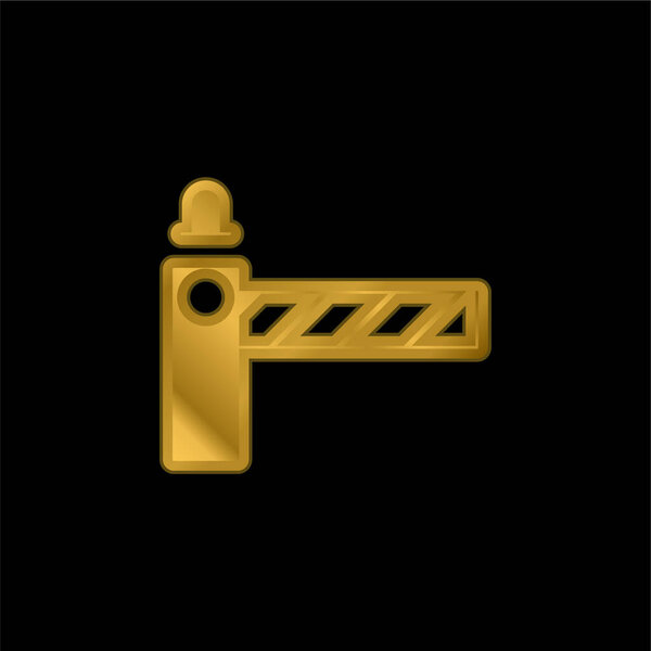 Barrier gold plated metalic icon or logo vector