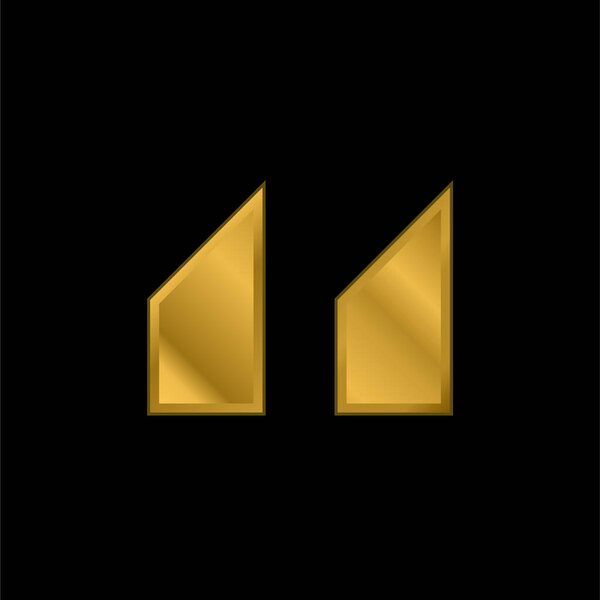 Blocks With Angled Cuts gold plated metalic icon or logo vector