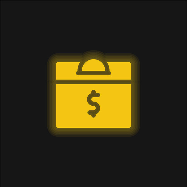 Box yellow glowing neon icon