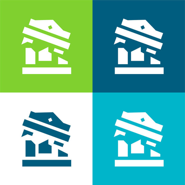 Банк Плоский четырехцветный минимальный набор значков