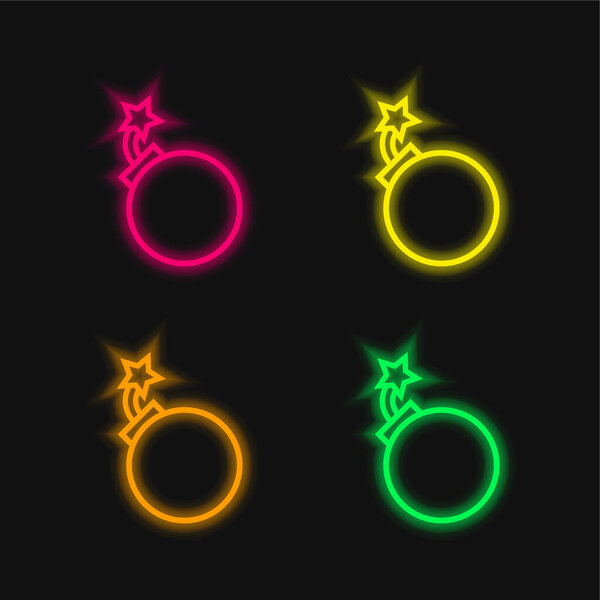 4-цветный светящийся неоновый вектор