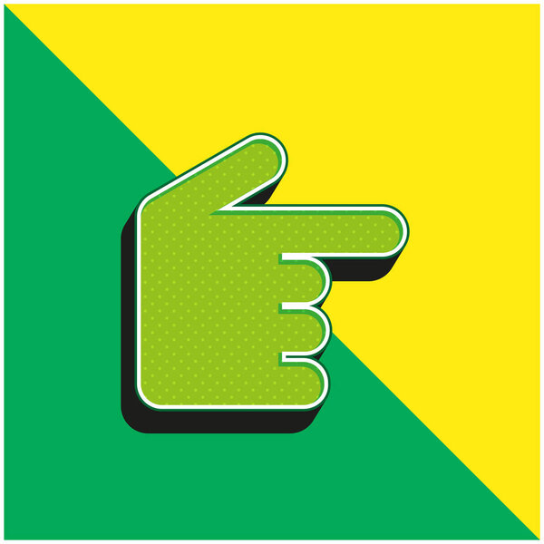 Черно-зеленый и желтый современный трехмерный векторный логотип