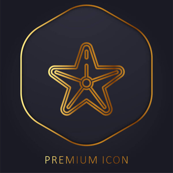 Beach golden line premium logo or icon