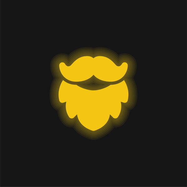 Желтая сияющая неоновая икона