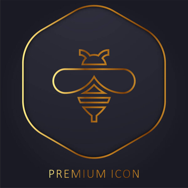 Bee golden line premium logo or icon