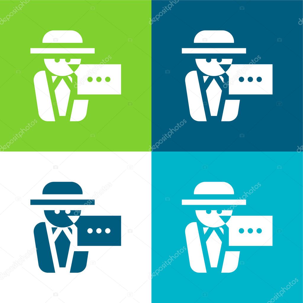 Anonymous Message Flat four color minimal icon set