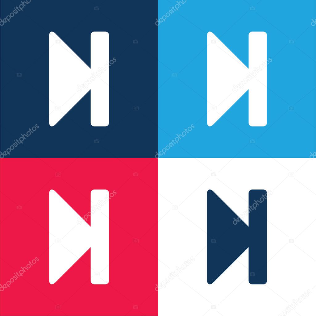 Advance Button blue and red four color minimal icon set