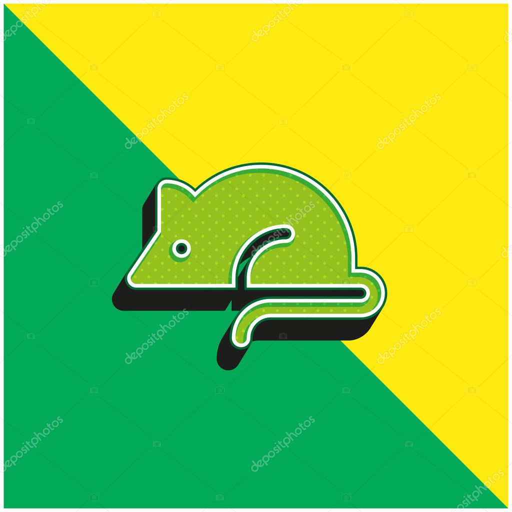 Animal Testing Green and yellow modern 3d vector icon logo