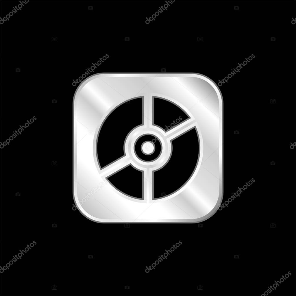 Apple silver plated metallic icon