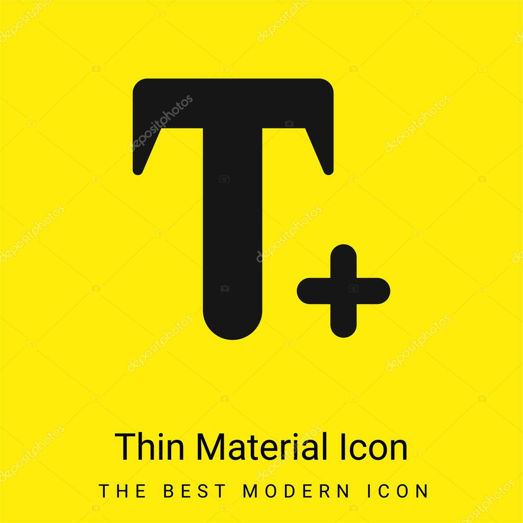 Add Text minimal bright yellow material icon