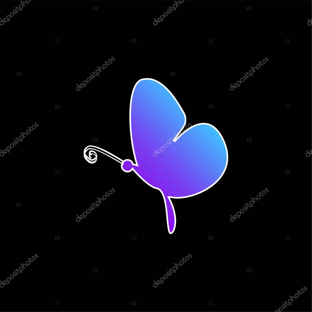 Black Butterfly Side View blue gradient vector icon