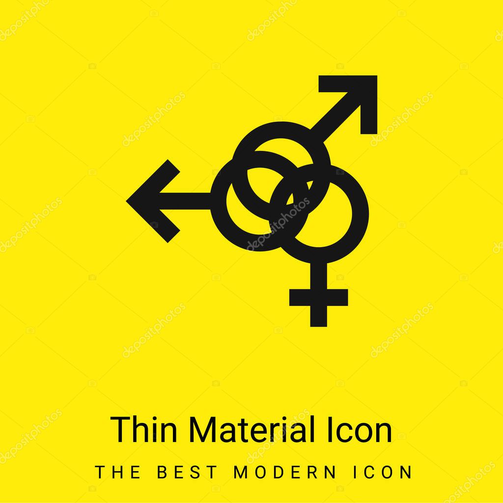 Bisexual minimal bright yellow material icon