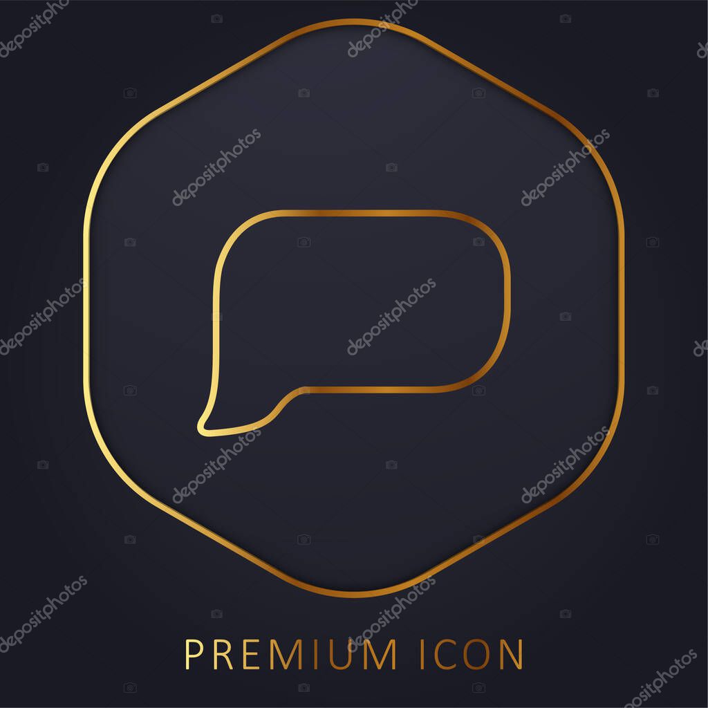Black Empty Speech Bubble golden line premium logo or icon