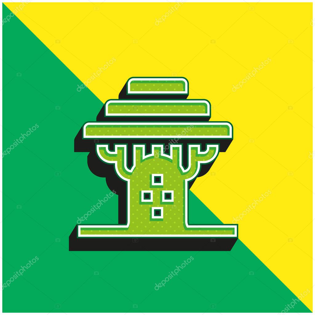 Baobab Green and yellow modern 3d vector icon logo