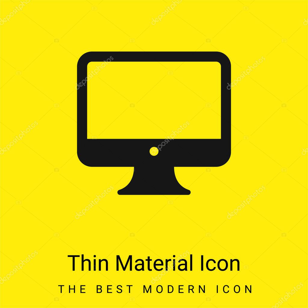 Big Computer Monitor minimal bright yellow material icon