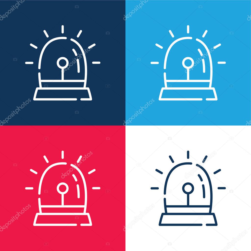 Alarm blue and red four color minimal icon set