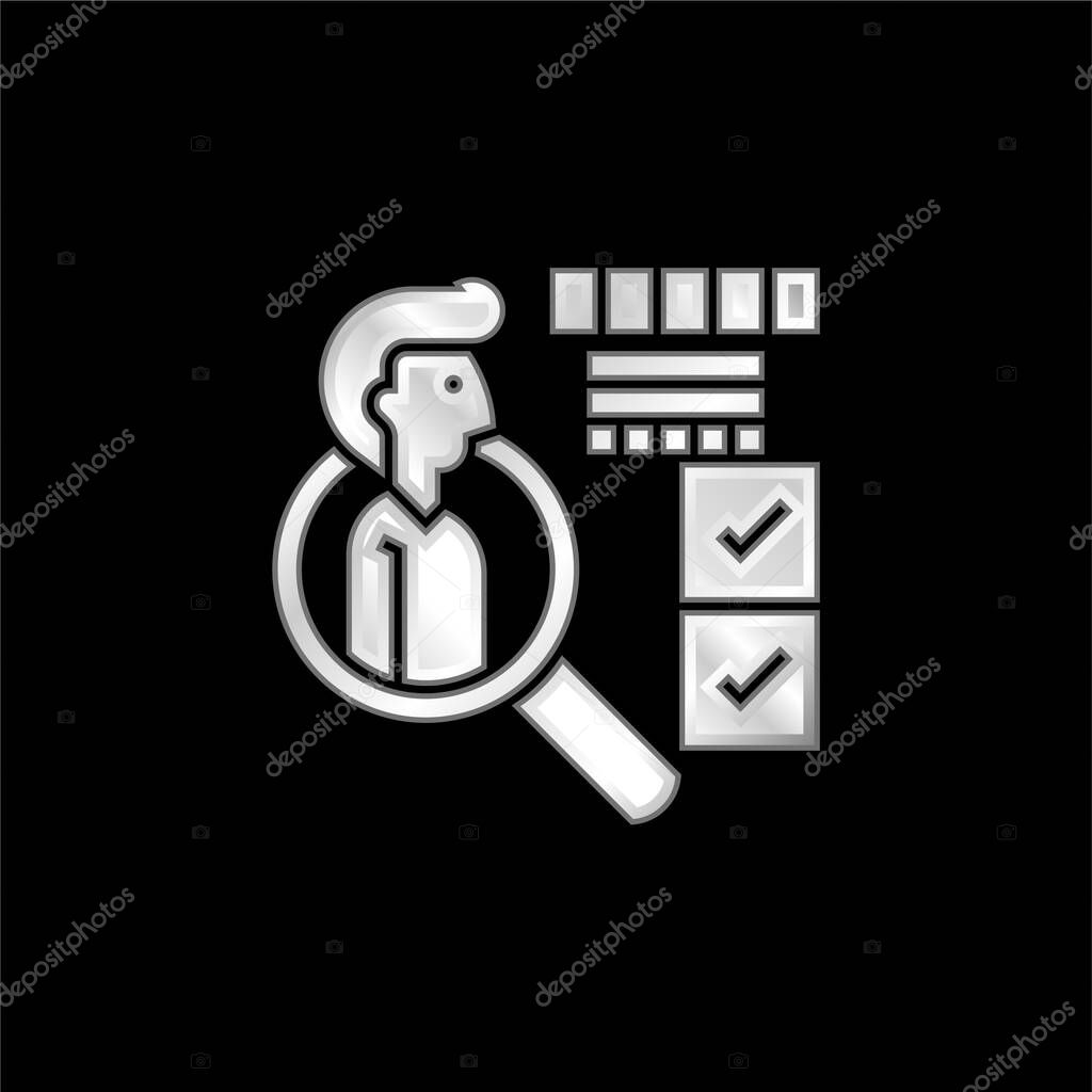 Behavior silver plated metallic icon