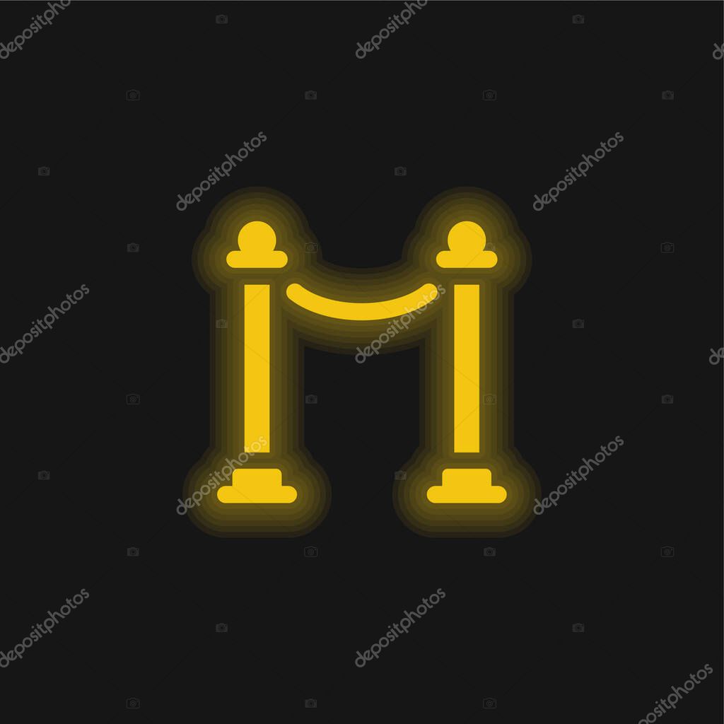 Barrier yellow glowing neon icon