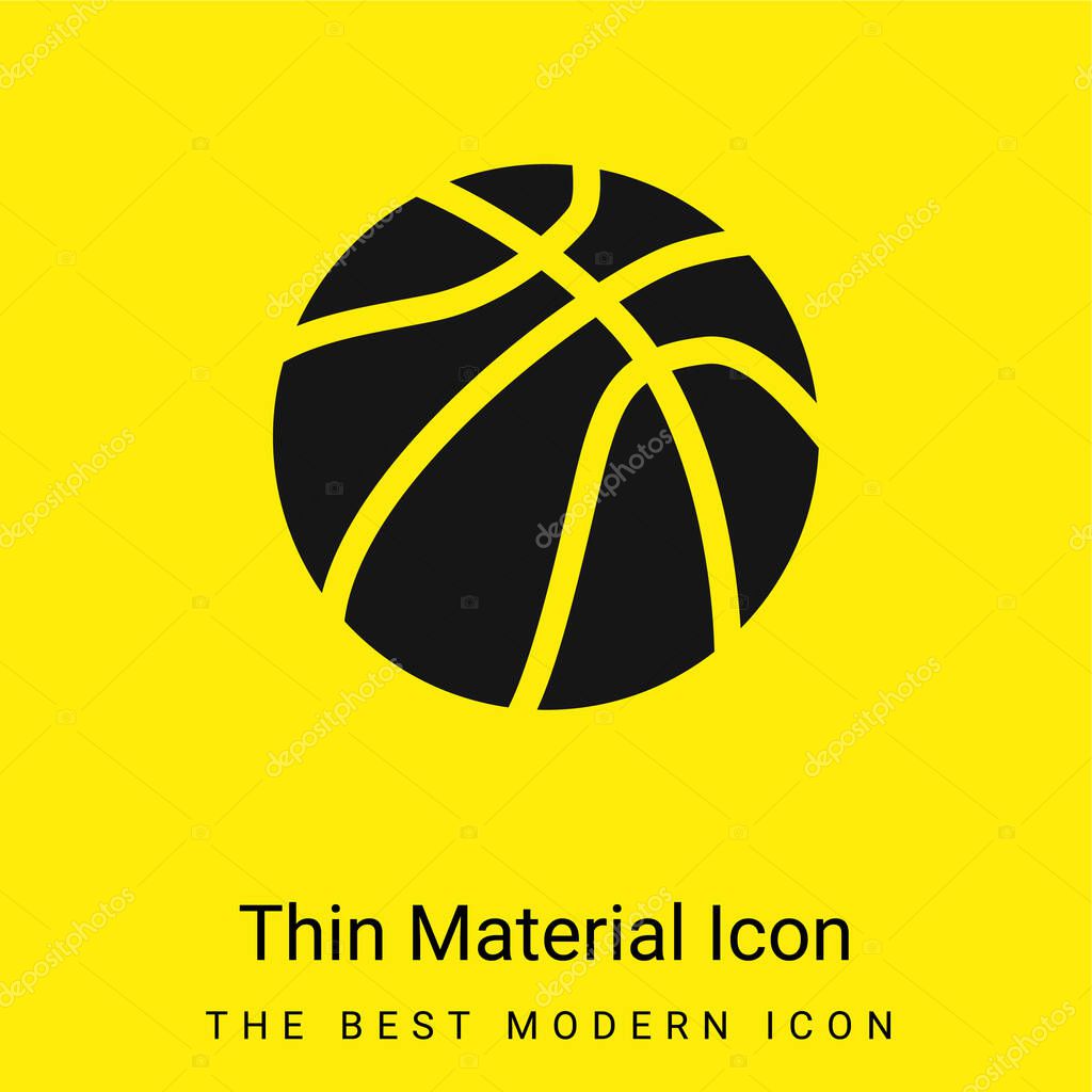 Ball Of Basketball minimal bright yellow material icon