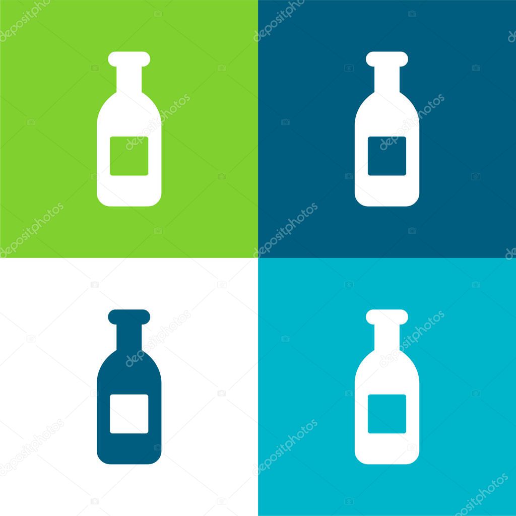 Bottle Of Water Flat four color minimal icon set