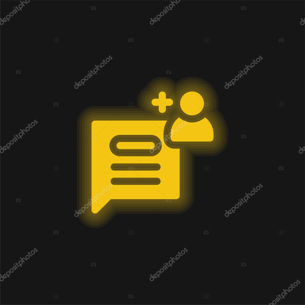 Add yellow glowing neon icon