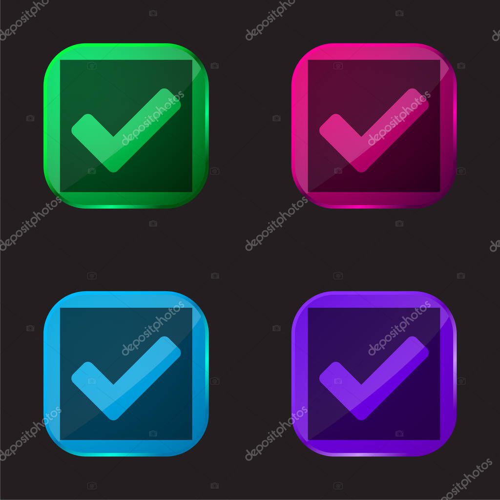 Accept four color glass button icon