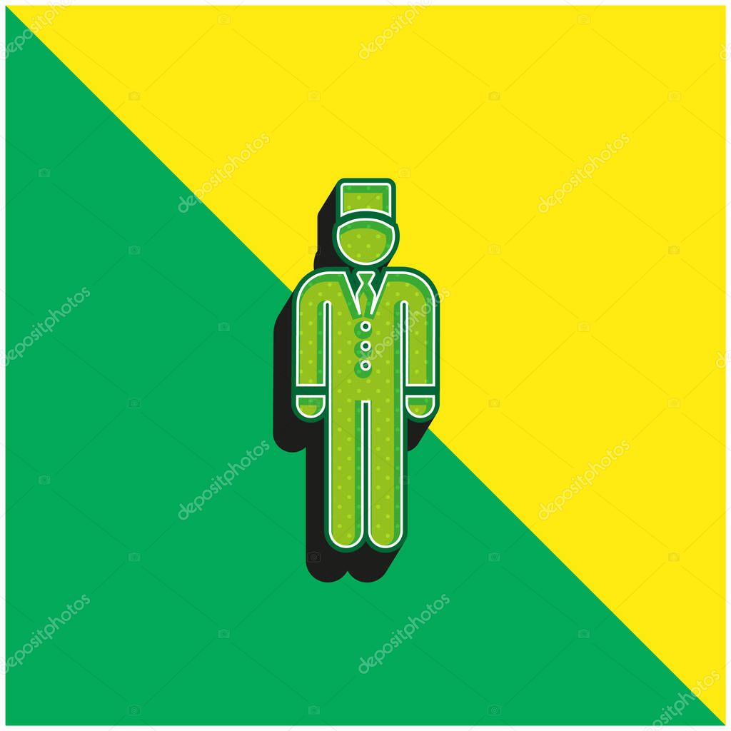 Bell Boy Green and yellow modern 3d vector icon logo