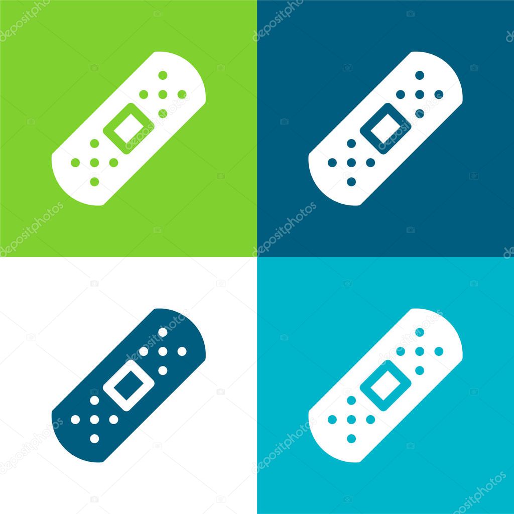 Band Aid Flat four color minimal icon set