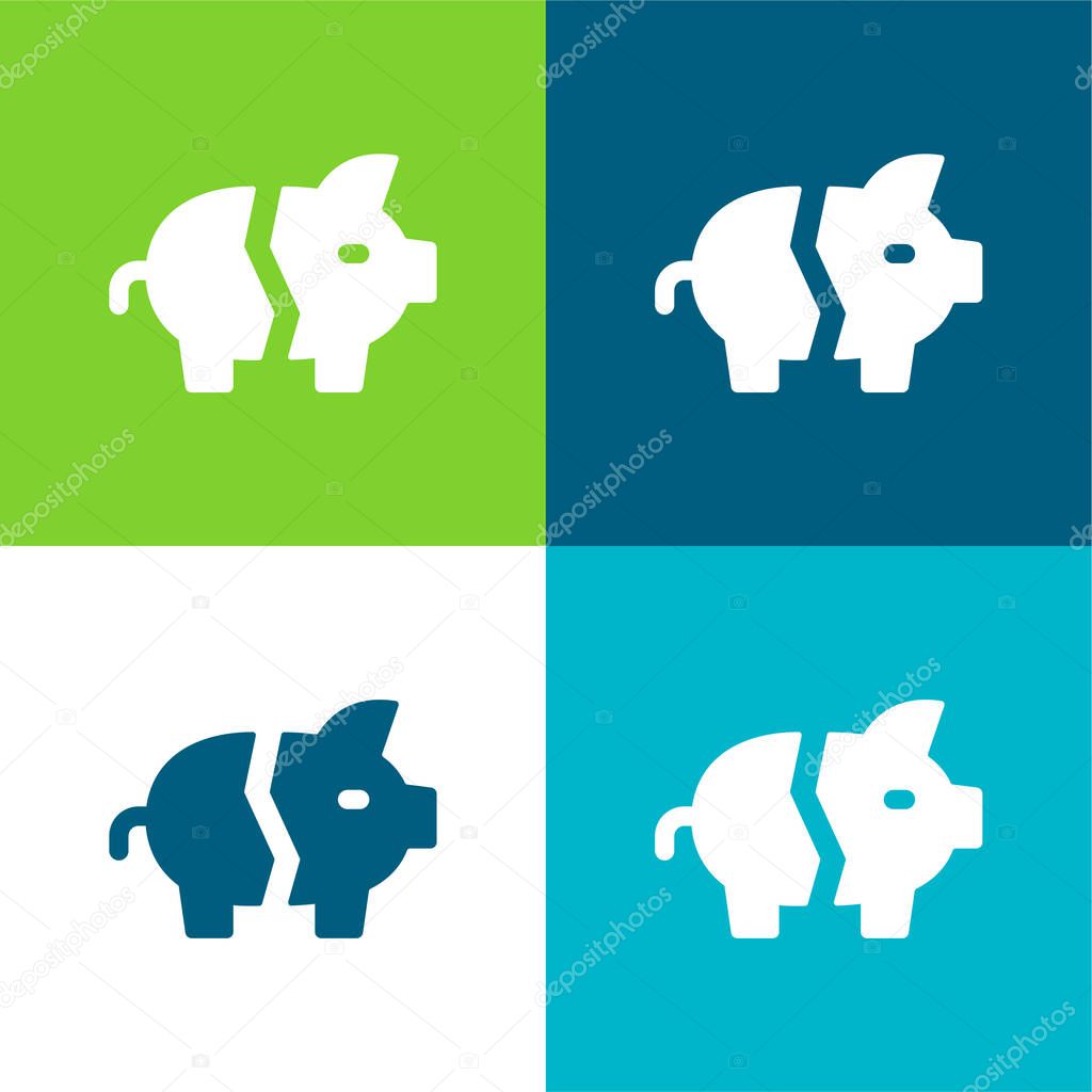 Bankrupt Flat four color minimal icon set