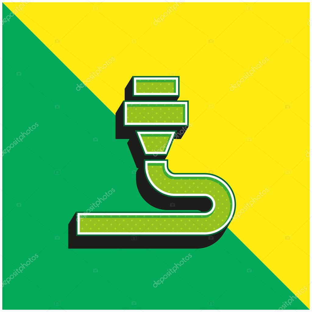 3d Printing Green and yellow modern 3d vector icon logo